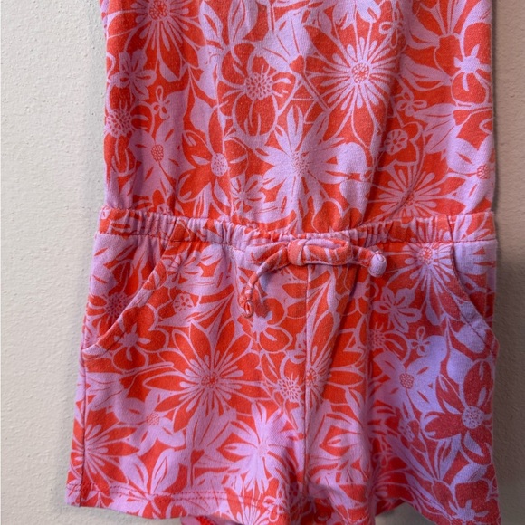 Cat & Jack Toddler Floral Romper - pink and orange, size 18M - Picture 2 of 4